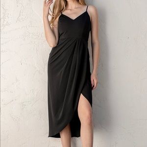 Lulu’s Reinette Black Midi Dress xs